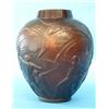 Image 1 : R. LALIQUE MOLDED AND FROSTED DEEP RED AMBER GLASS "ARCHERS" VASE, French. Circa 1925. Molded R...