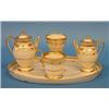 Image 1 : FINE FIVE PIECE VIENNA PORCELAIN TETE DE TETE SET, Austrian. 19th Century. Underglaze blue beeh...