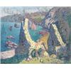 Image 1 : JOSEPH LEPINE (French. 1867-1943), "French Coastal Scene". Signed J. Lepine l/r., Oil on Pane...