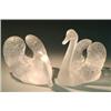 Image 1 : PAIR OF LALIQUE MOLDED AND FROSTED CRYSTAL "SWANS", French. Signed Lalique France. Catalogue No...