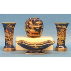 FOUR PIECE STOKE ON TRENT CARLTON WARE GARNITURE SET, English. 1904-1914. By Wiltshaw & Robinso...