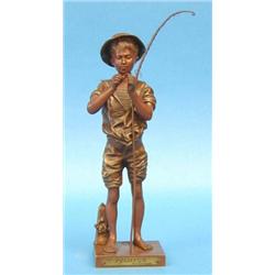 ADOLPH-JEAN LAVERGNE (French. 19th Century), "Charmeur Pecheur". Signed and with foundry mark.<...