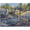 JOHN E. BERNINGER (American. 20th Century), "River Through Wooded Rocky Landscape". Signed J.E....