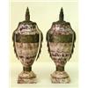 PAIR OF EMPIRE STYLE GILT BRONZE MOUNTED MARBLE CASSOLETTES, French. Late 19th Century. Of tape...