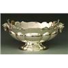 IMPRESSIVE STERLING SILVER CENTER BOWL, Italian. The oval vessel with lobed body and pedestal b...
