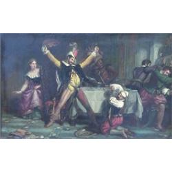 ROBERT WILLIAM BUSS (English. 1804-1875), "Scene from 'The Taming of the Shrew'". Signed R.W. B...