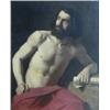 Image 1 : ITALIAN SCHOOL (19th Century), "Portrait of a Seated Semi-Nude Male Figure". Bears signature Ha...