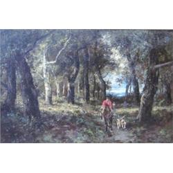 P. MANGOLD (English. 19th/20th Century), "The Hunt". Signed P. Mangold l/l., Oil on Canvas ....