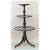GEORGE III/IV INLAID MAHOGANY DUMBWAITER, English. Circa 1825. The baluster standard supporting...