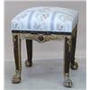 Image 1 : PAIR OF EMPIRE STYLE PAINTED AND GILT WOOD STOOLS, French. 19th Century. Each square upholstere...