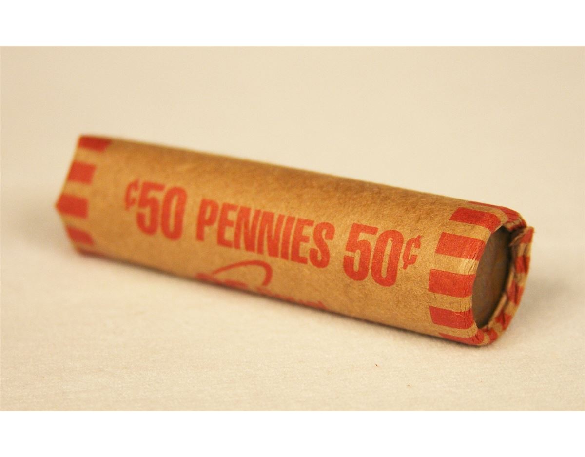 Unsearched Lincoln Wheat Cents Roll 50 Pennies (19091958)