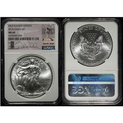 2014 American Silver Eagle MLB Players Edition NGC MS-69 Derek Jeter