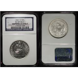 1861-O 50C SS Republic Shipwreck Effect NGC