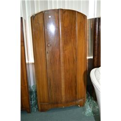 Small walnut single door fitted wardrobe