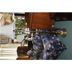 Brass and marble floor lamp