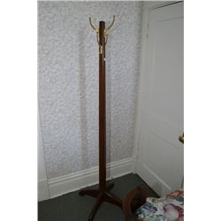 Tall oak coat pole