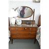 Image 1 : Four drawer dresser with bevelled oval mirror