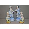 Image 1 : Two pairs of German bisque figurines including gentleman and lady 11" in height and a pair of small 