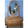 Image 1 : Two drawer oak dresser with large oval mirror