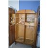 Image 2 : Two door oak wardrobe with door mirror, single drawer, three shelves and hangers.