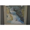 Image 1 : Framed print of a water fall scene, signed by artist W.J Phillips 1951.