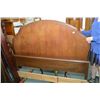 Image 1 : Vintage walnut double headboard with footboard and rails, may or may not be matching