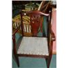 Image 1 : Antique upholstered double arm mahogany side chair