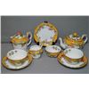 Image 1 : Vintage Crown Staffordshire tea set with small teapot, open sugar and cream jug, two cups and saucer