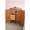 Image 2 : Oak two door wardrobe with three drawers, and hangers Rm103