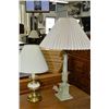 Image 1 : Cream and brass table lamp Rm 103 and a vintage Roman column style table lamp