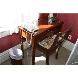 Single drawer desk with glass top and turn supports- Rm 105