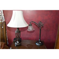 Two cast table lamps
