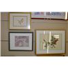 Image 1 : Selection of three frames prints including berries, Greek statues, and cardinals -Rm 105