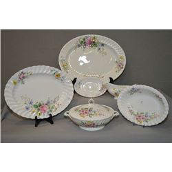 Selection of Royal Doulton "Acadia" serving pieces to match lot 89 including large platter, medium p
