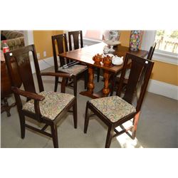 Set of six T back dining chairs including one carver