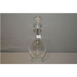 Etched Swedish glass decanter with stopper