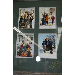 Framed collage of promo photos from the filming of the movie Snow Day. Note: personalized message