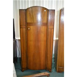 Small mahogany single door wardrobe
