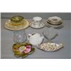 Image 1 : Selection of vintage collectibles including plates, hand painted pin tray, cups and saucer etc.