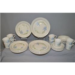 Set of Corelle Iris motif dinnerware