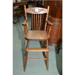 Child's vintage wooden highchair