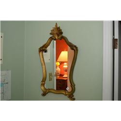 Vintage gilt framed wall mirror 27" high