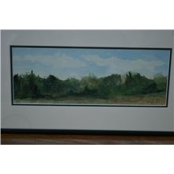 Framed original watercolour painting "The Grove" signed by artist Bruce Grams 4 /12" X 10 1/2"