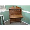 Image 2 : Walnut three drawer drop front desk with fitted interior