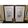 Image 1 : Two framed limited edition Lena Liu floral prints and a small portrait