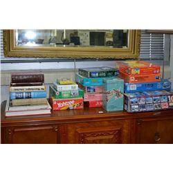 Selection of board games, Puzzles and books including Yahtzee, Scrabble, Redoutes Roses by P.J. Redo