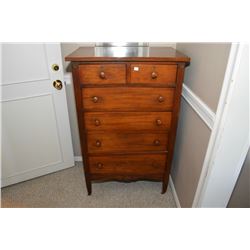 Six drawer Canadiana highboy with original pulls