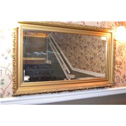 Large gilt framed bevelled mirror 42" X 24"