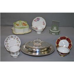 Selection of vintage collectibles including Foley, Coalport and Royal Albert tea cups and saucers, g