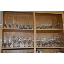 Selection of hotel glassware including wine glasses, water tumblers etc.